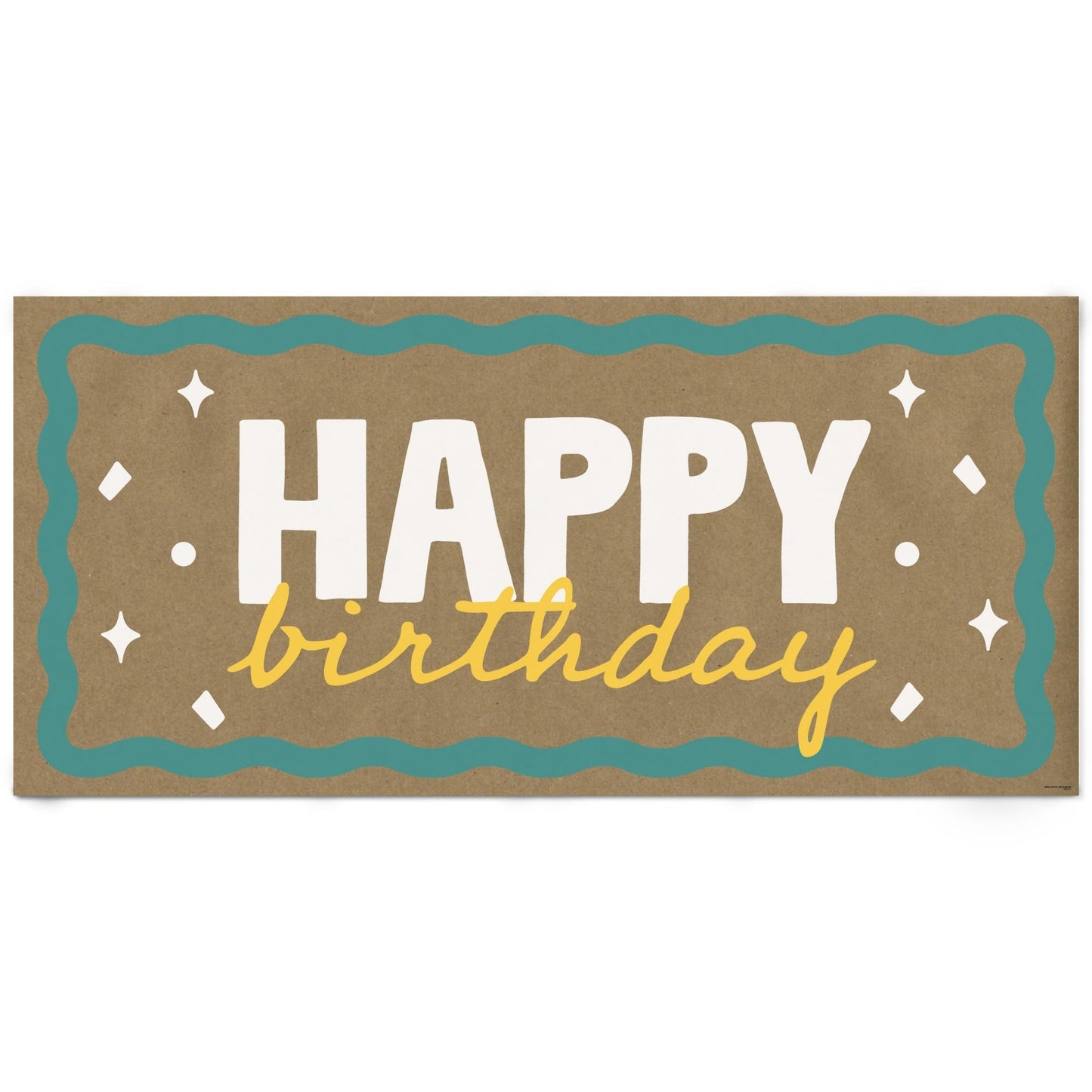Wavy Birthday Kraft Banner