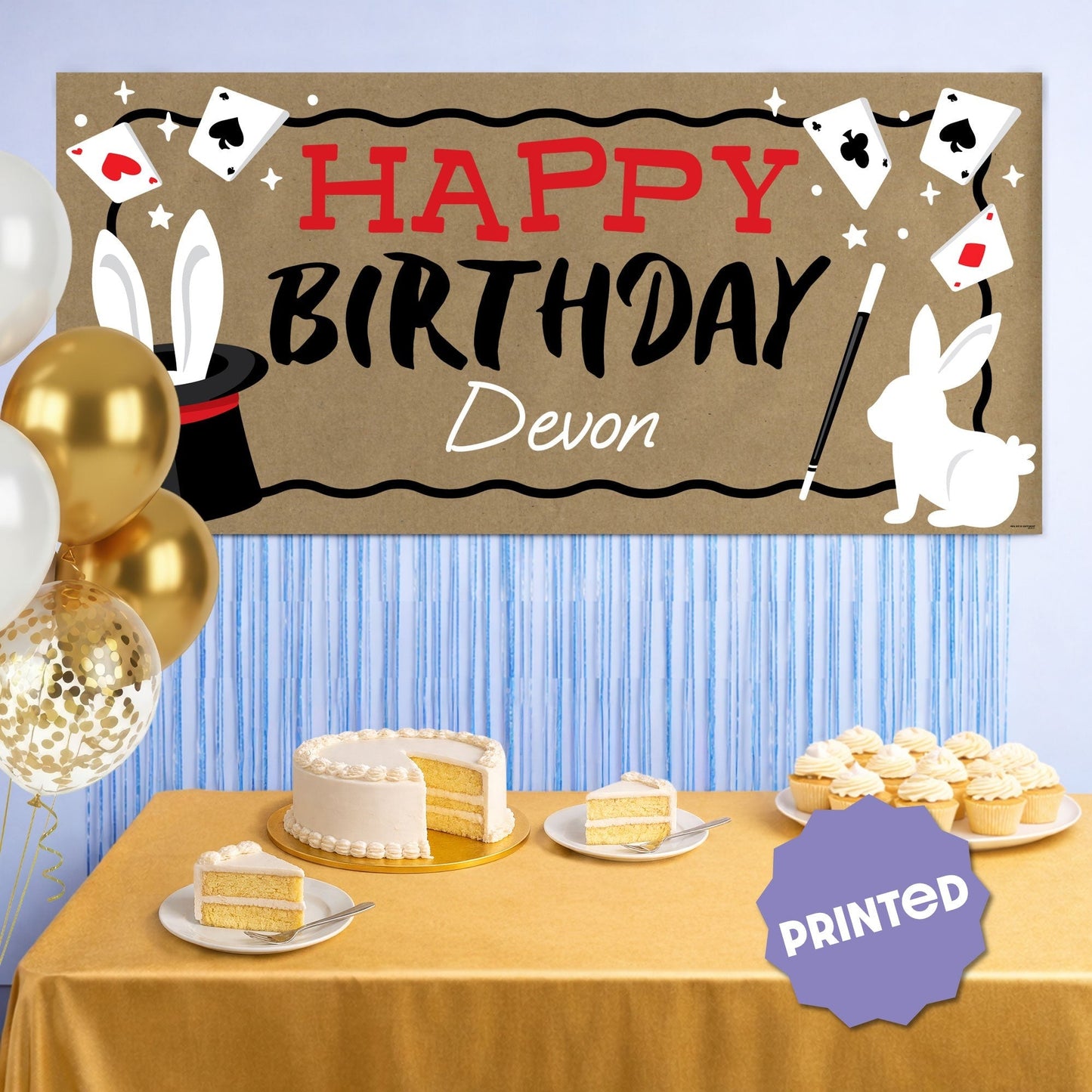 Custom Text Magic Show Birthday Kraft Banner