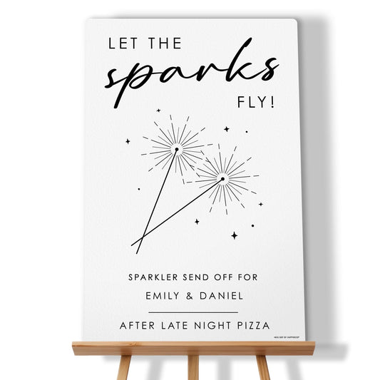 Personalized Sparkler Send Off Wedding Sign