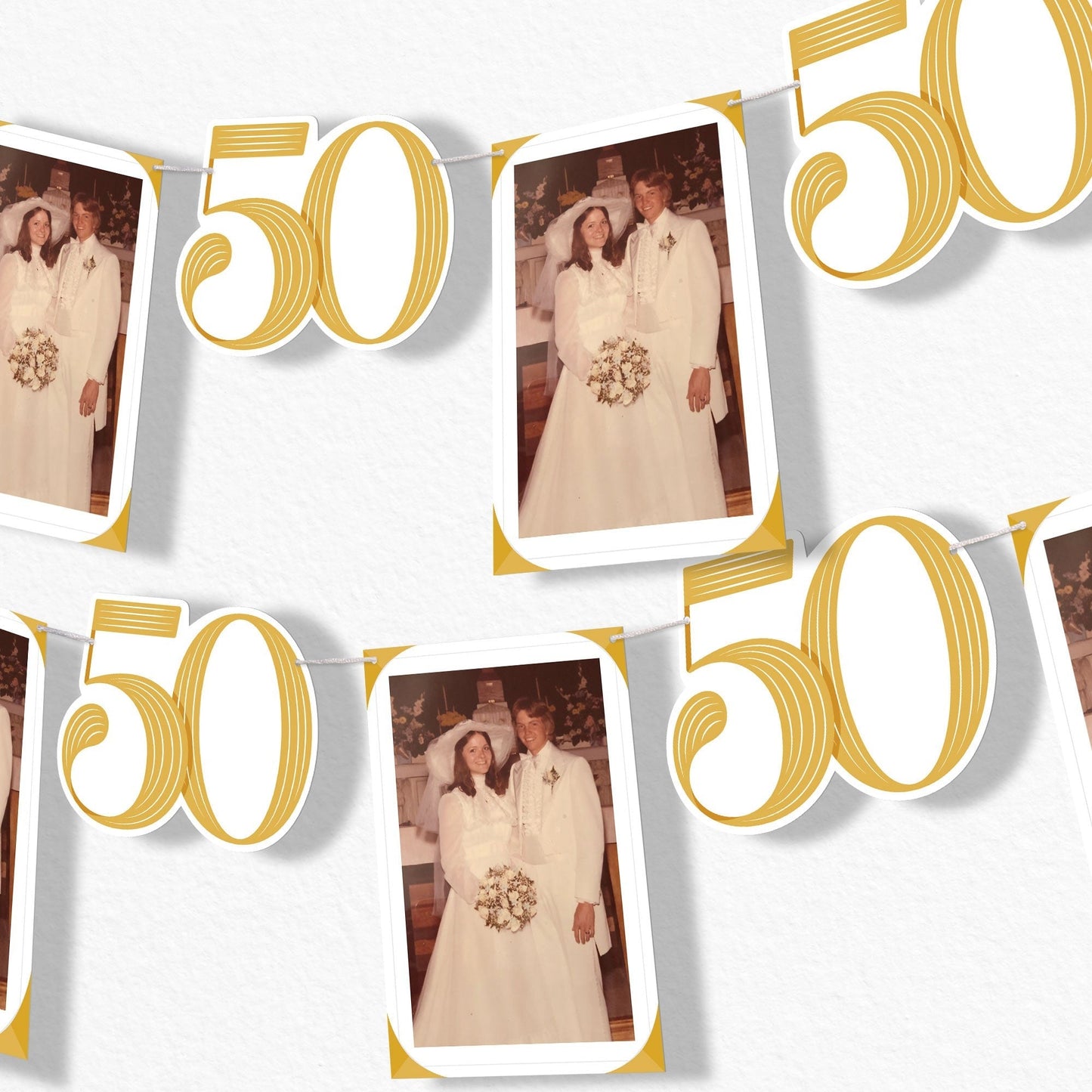 Custom Photo Garland Banner - 50th Wedding Anniversary