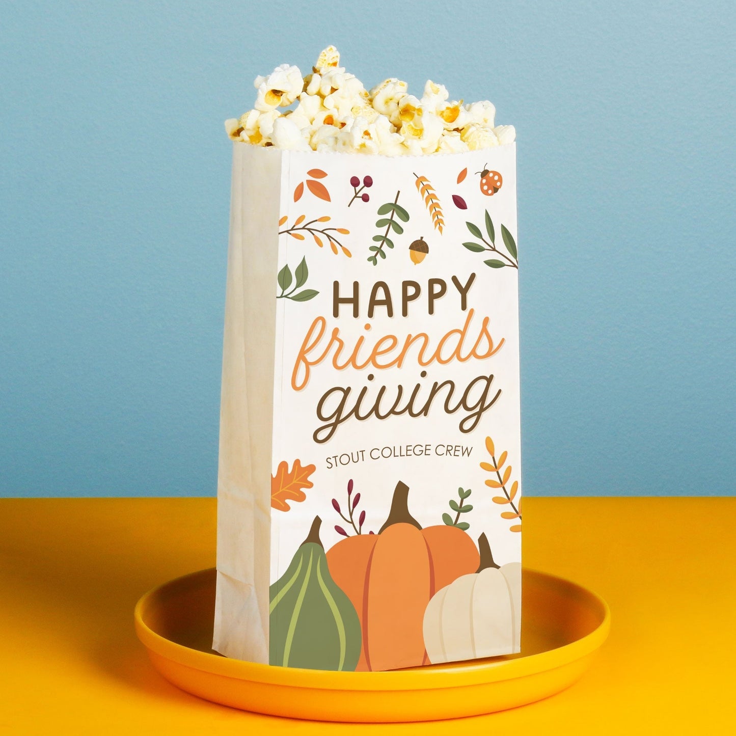 Custom Text Popcorn Bags - Fall Friends Thanksgiving