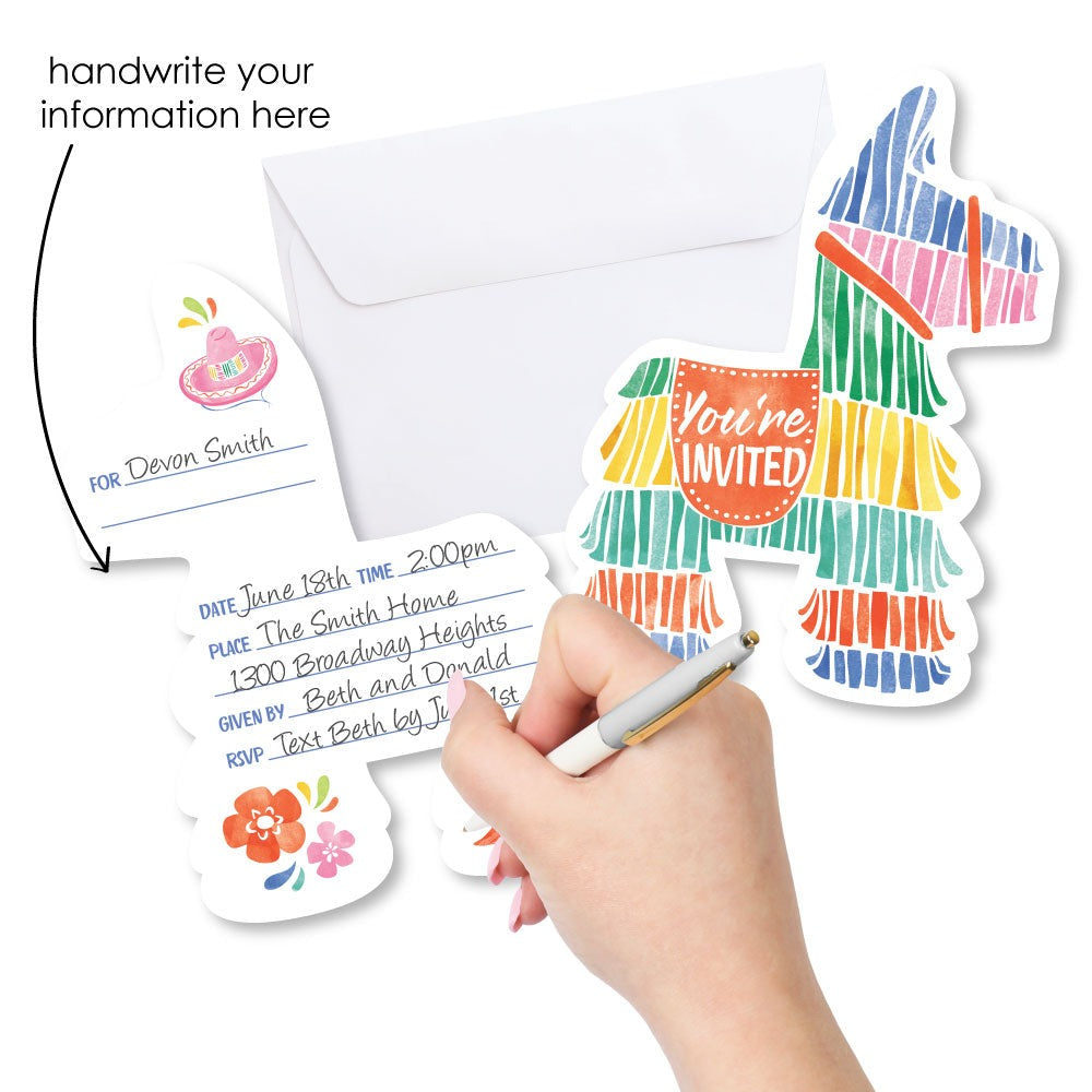 Fiesta Shaped Fill-In Invitations - 12 Ct
