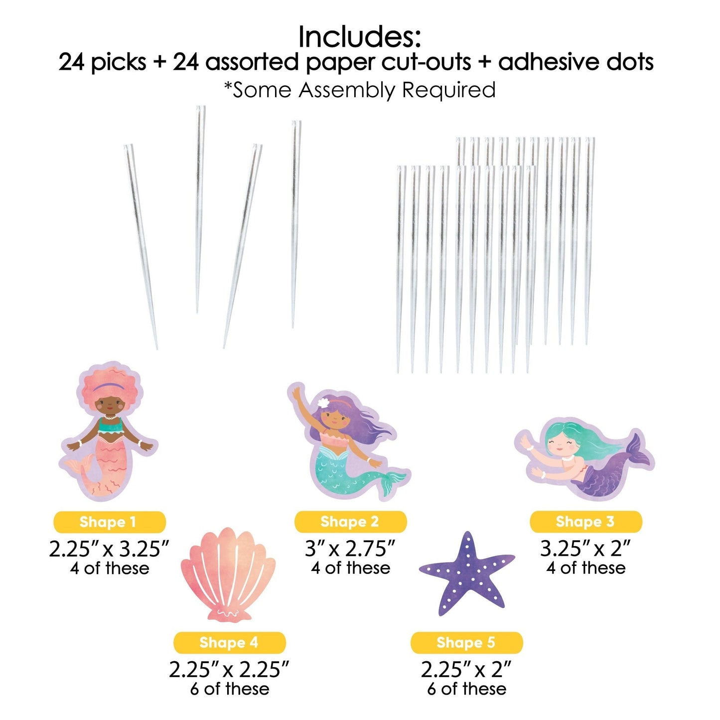 Mermaid Treat Picks - 24 Ct