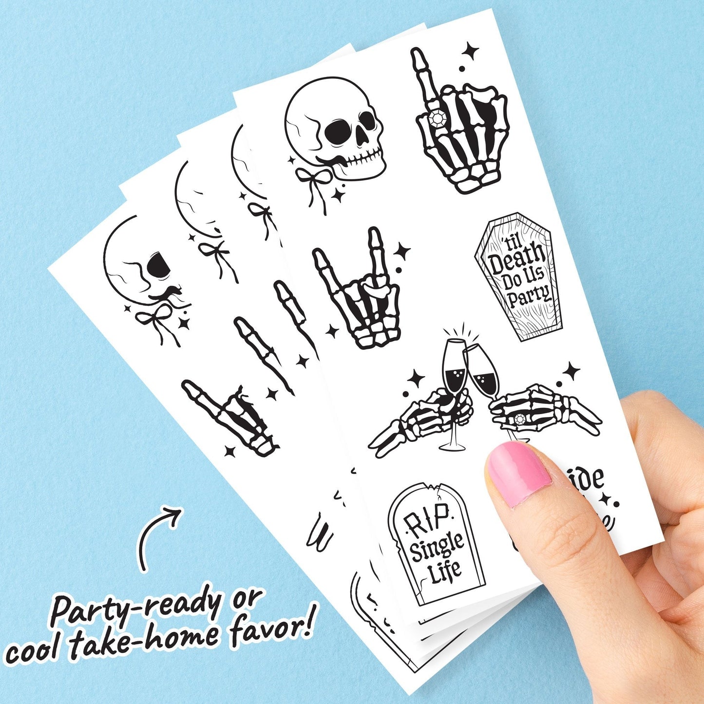 Til Death Do Us Party Temporary Tattoos - 84 Ct