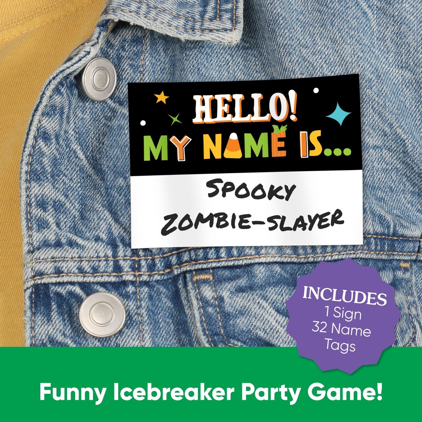 Jack-O'-Lantern Halloween What's Your Name Party Game