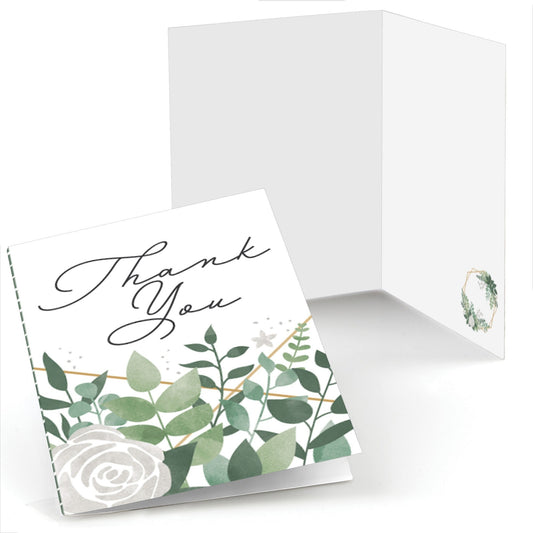 Boho Botanical - Greenery Party Thank You Cards (8 count)