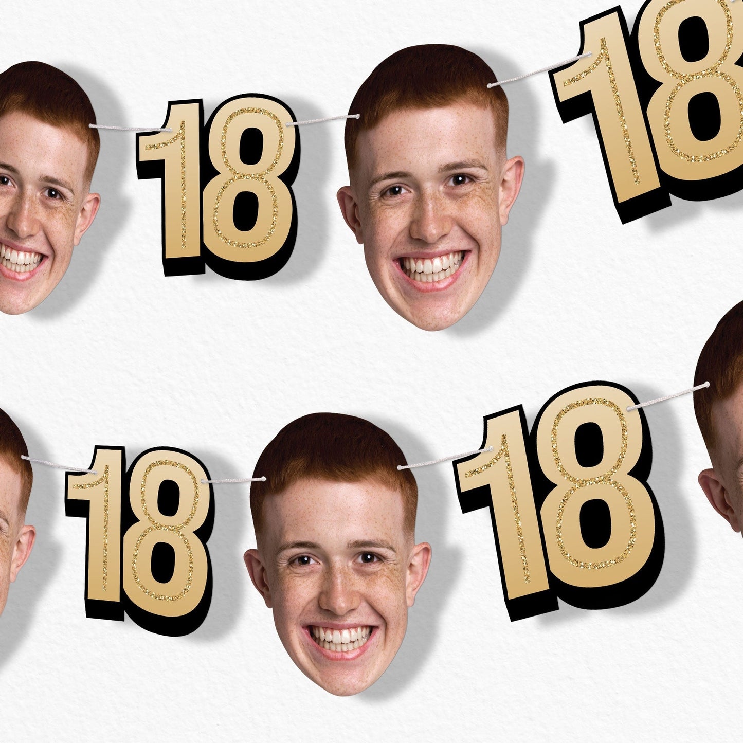 Custom Face 18th Birthday Garland Banner