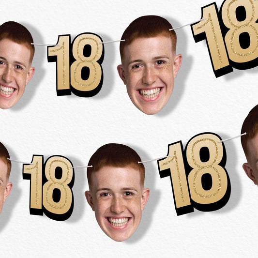 Custom Face 18th Birthday Garland Banner