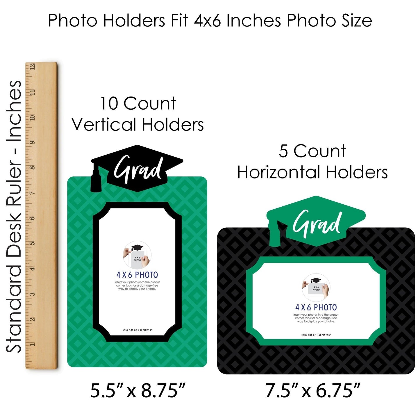 Green Grad - Best is Yet to Come - Graduation Party Picture Centerpiece Sticks - Photo Table Toppers - 15 Pieces