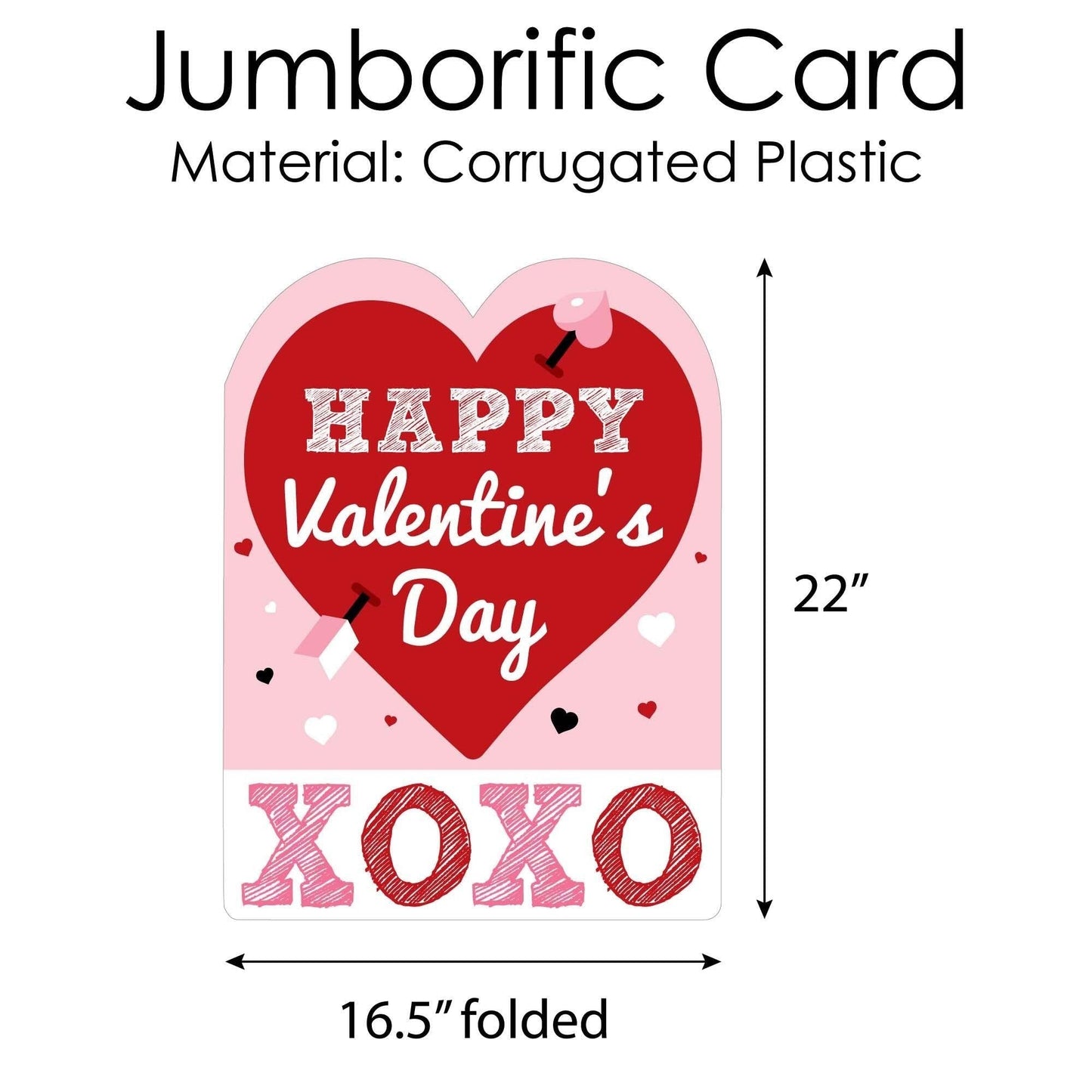 Conversation Hearts - Kids Valentine's Day Giant Greeting Card - Big Shaped Jumborific Card - 16.5 x 22 inches