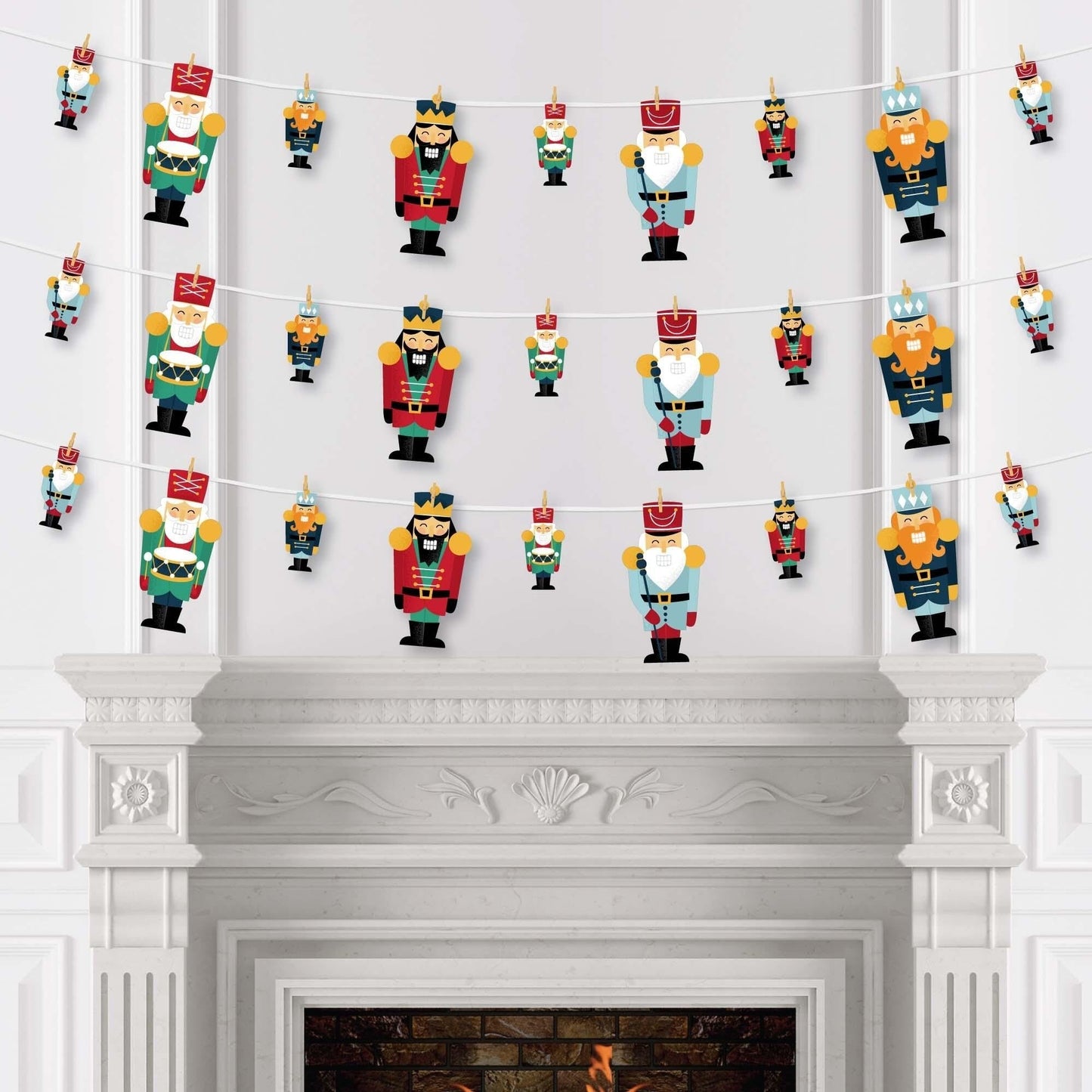Christmas Nutcracker - Holiday Party DIY Decorations - Clothespin Garland Banner - 44 Pieces