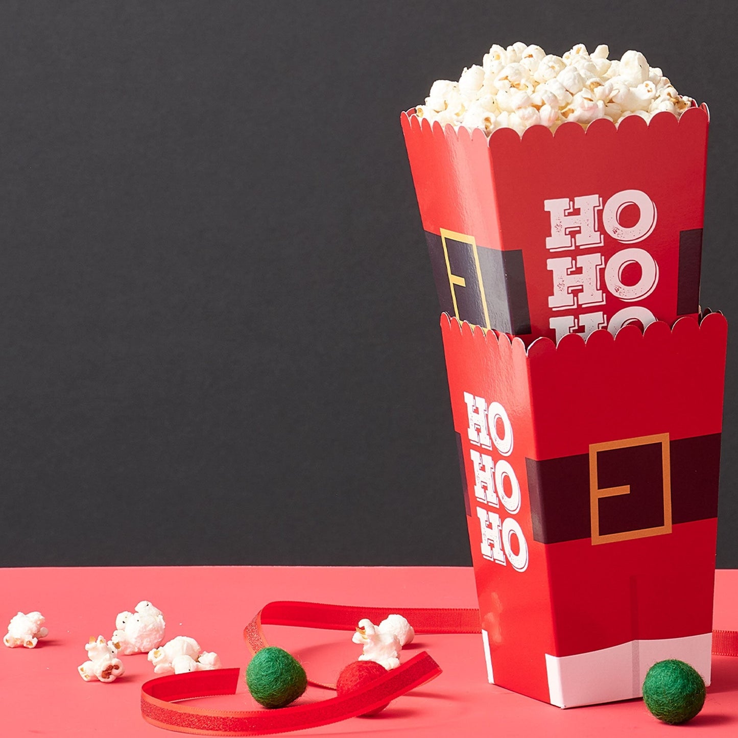 Jolly Santa Claus - Christmas Party Favor Popcorn Treat Boxes - Set of 12