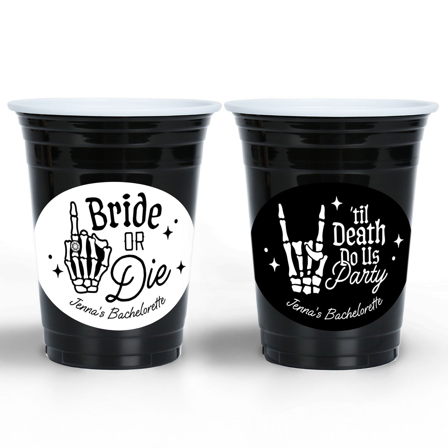 Custom Text Party Cups - Custom Til Death Do Us Party - 16 Ct
