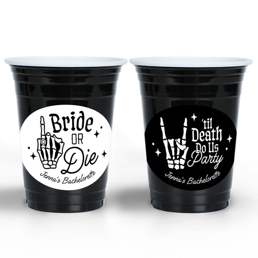 Custom Text Party Cups - Custom Til Death Do Us Party - 16 Ct