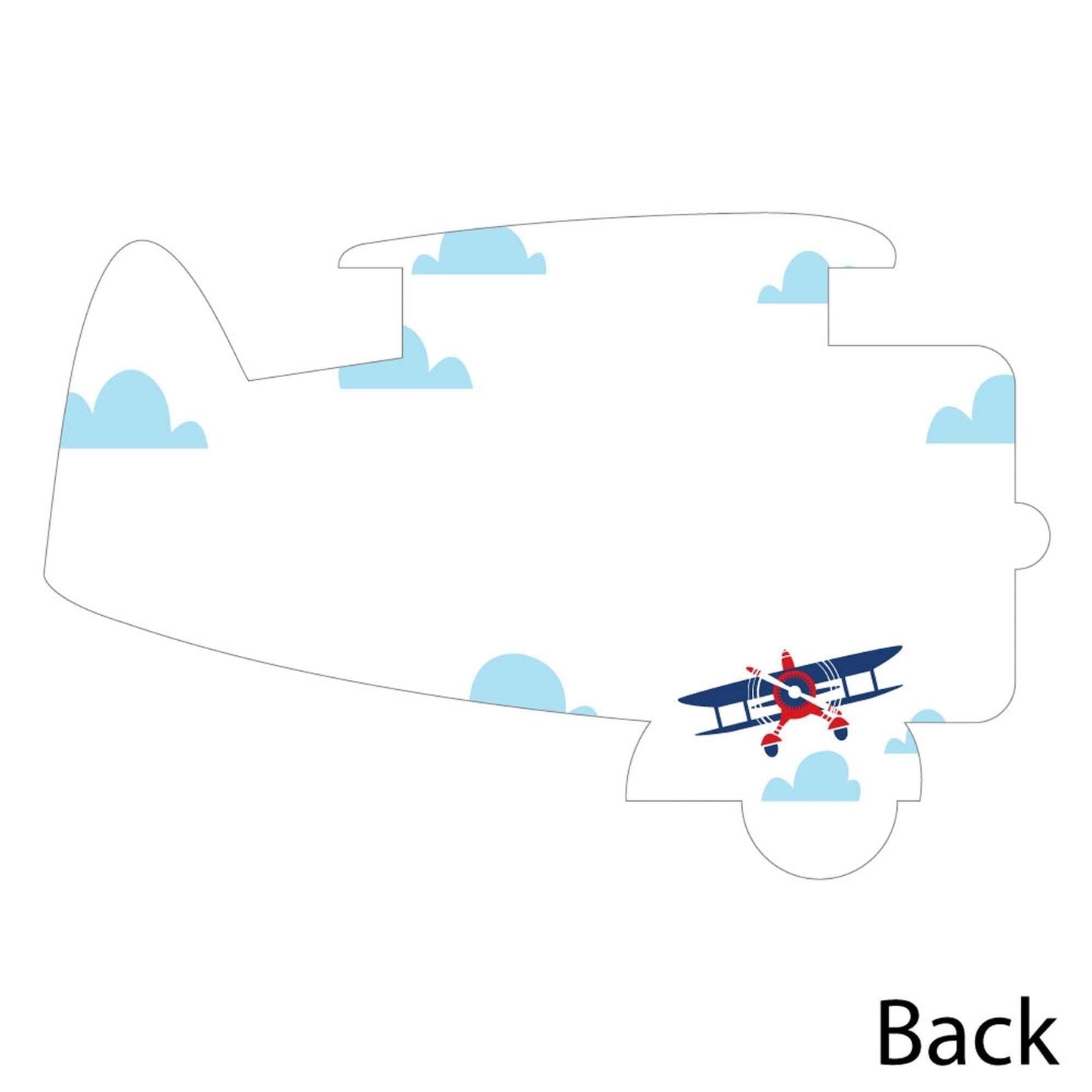 Taking Flight - Airplane - Shaped Thank You Cards - Vintage Plane Baby Shower or Birthday Party Thank You Note Cards with Envelopes - Set of 12