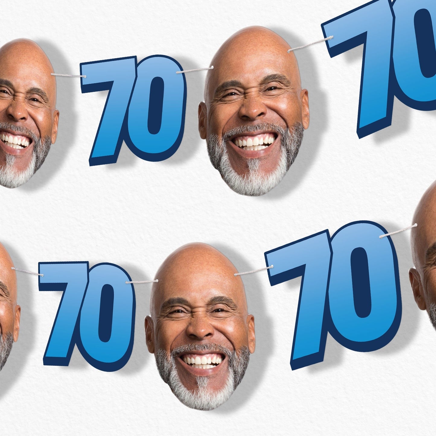 Custom Face 70th Birthday Garland Banner