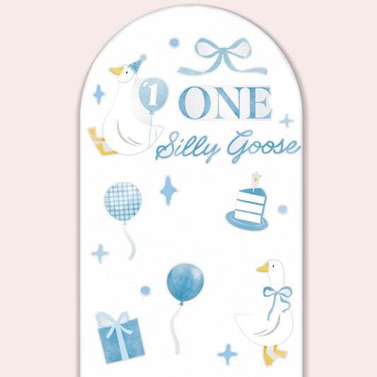 Blue One Silly Goose Backdrop Decals