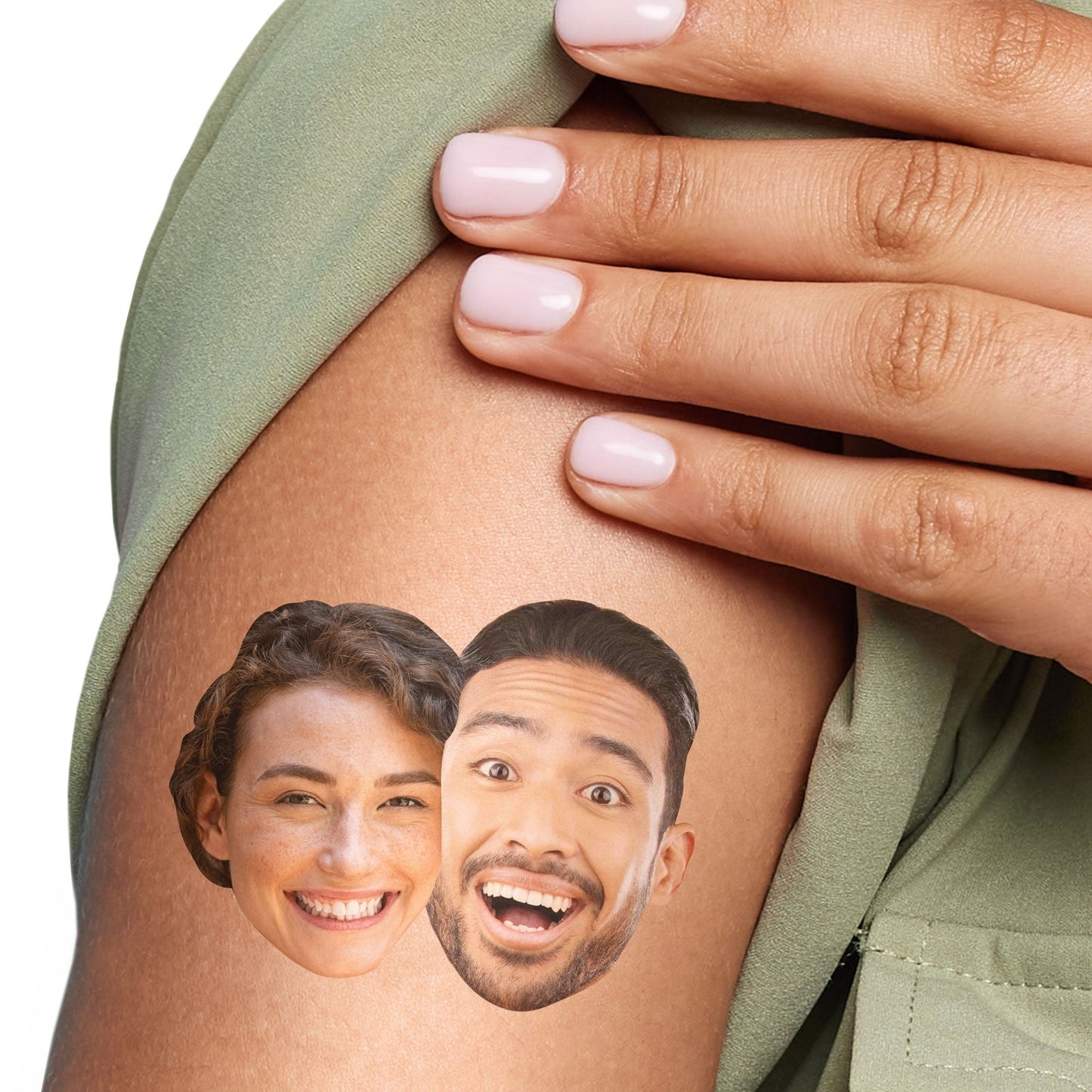 Custom Double Fun Face Temporary Tattoos - 12 Ct