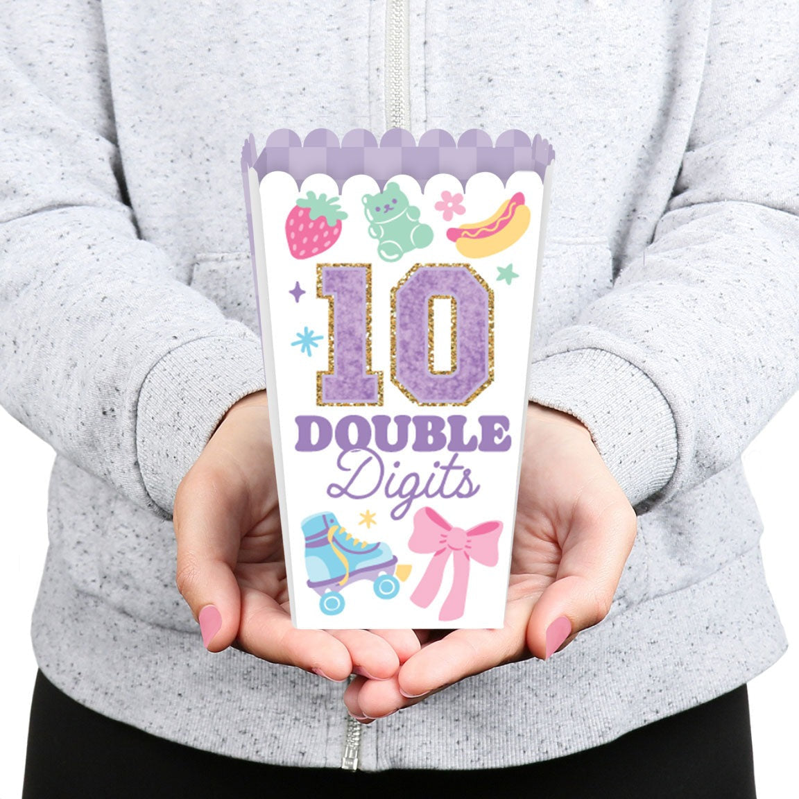 Preppy 10th Birthday Girl Popcorn Boxes - 12 Ct