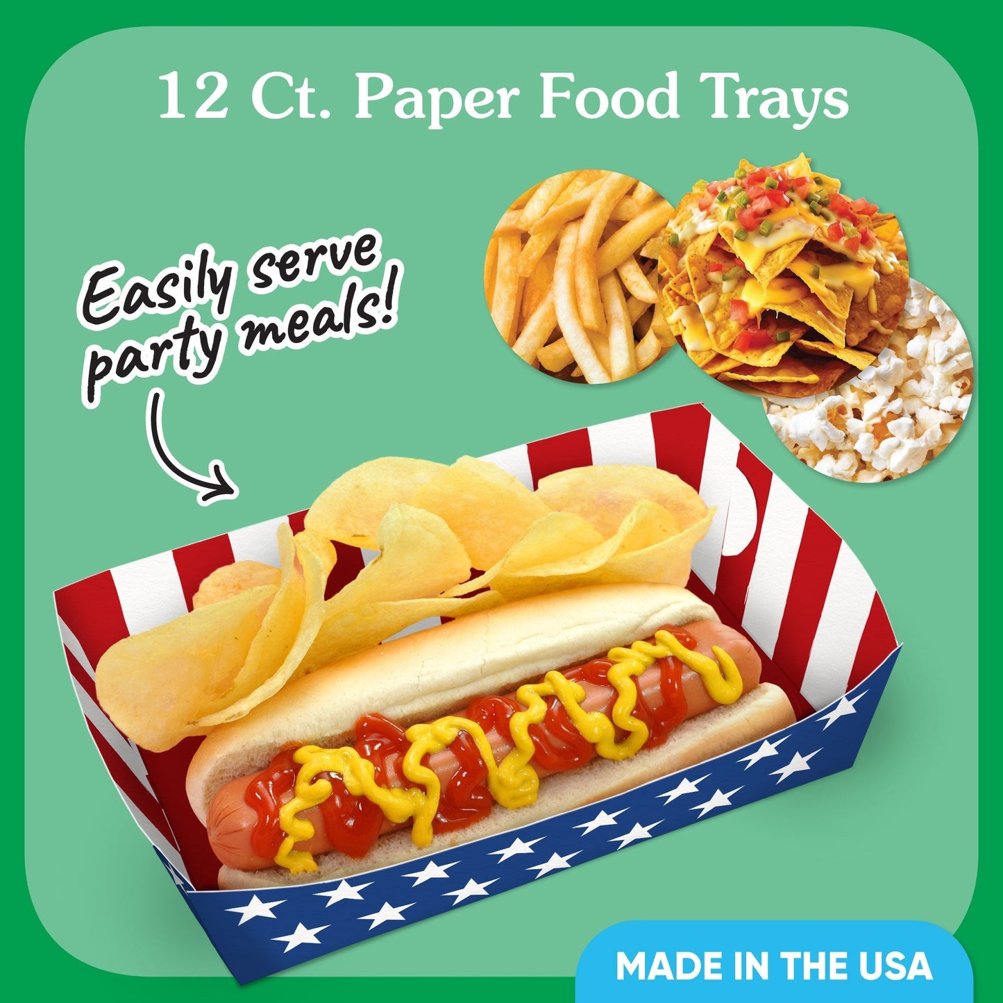 Stars & Stripes Paper Food Trays