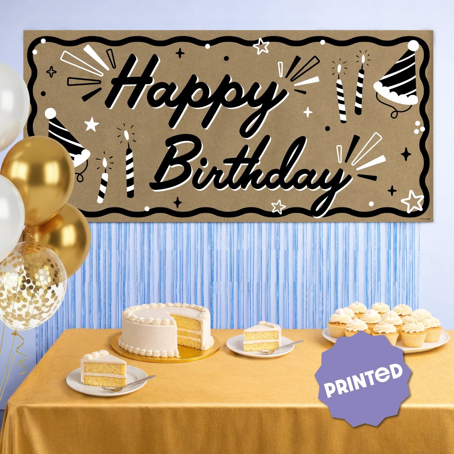 Happy Birthday Kraft Banner
