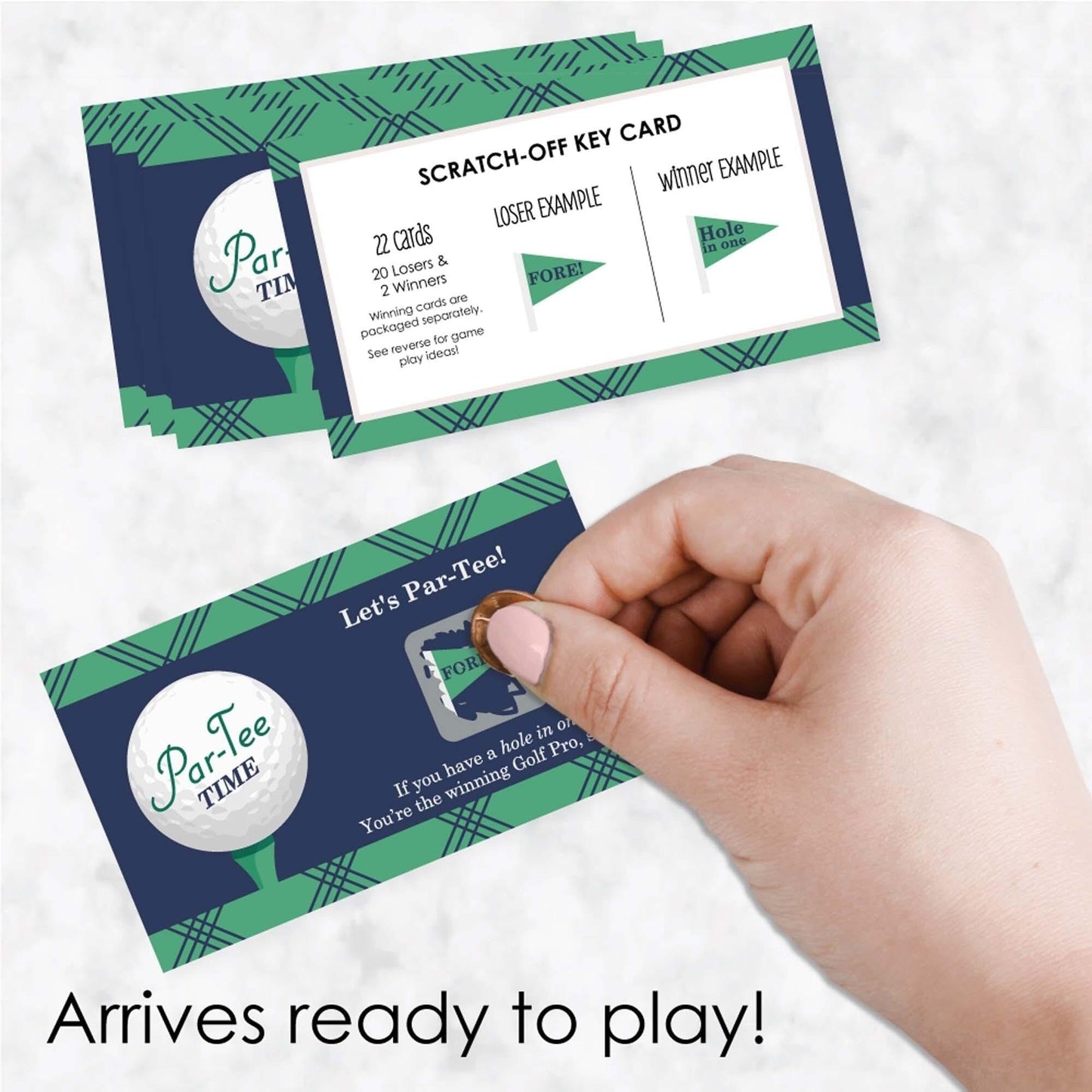 Par-Tee Time - Golf - Birthday or Retirement Party Scratch Off Cards - 22 ct.