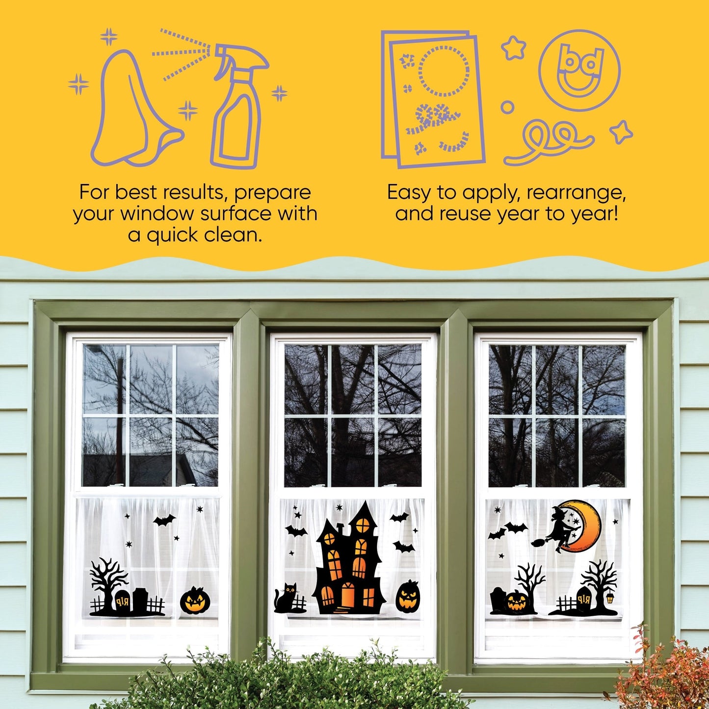 Haunted House Window Clings