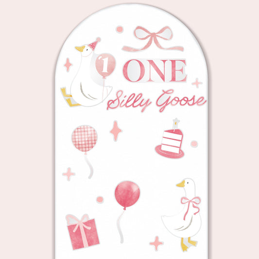 Pink One Silly Goose Backdrop Decals