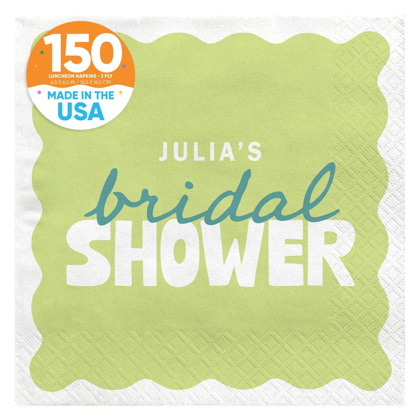 Custom Text Napkins - Wavy Bridal