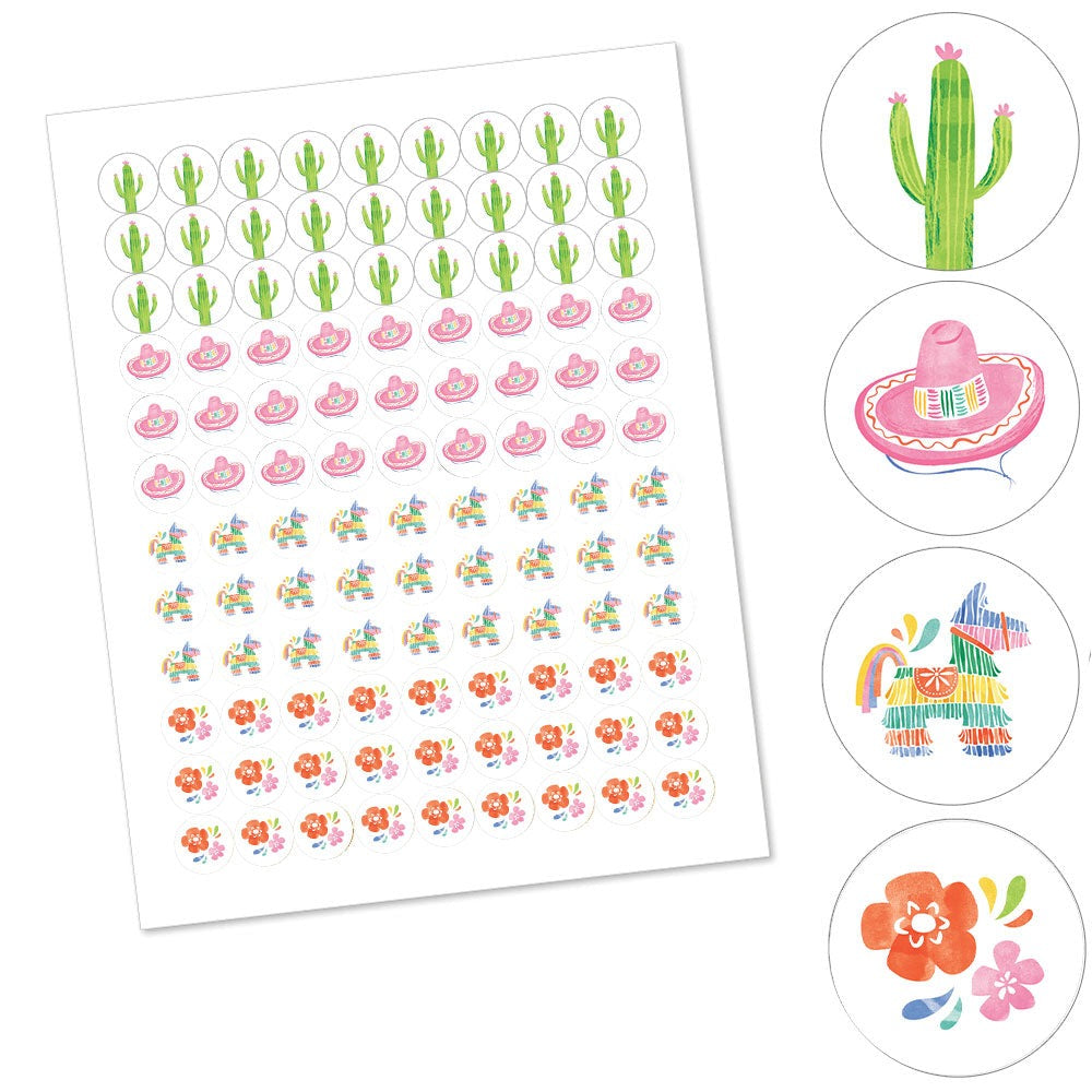 Fiesta Candy Stickers - 1 Sheet of 108