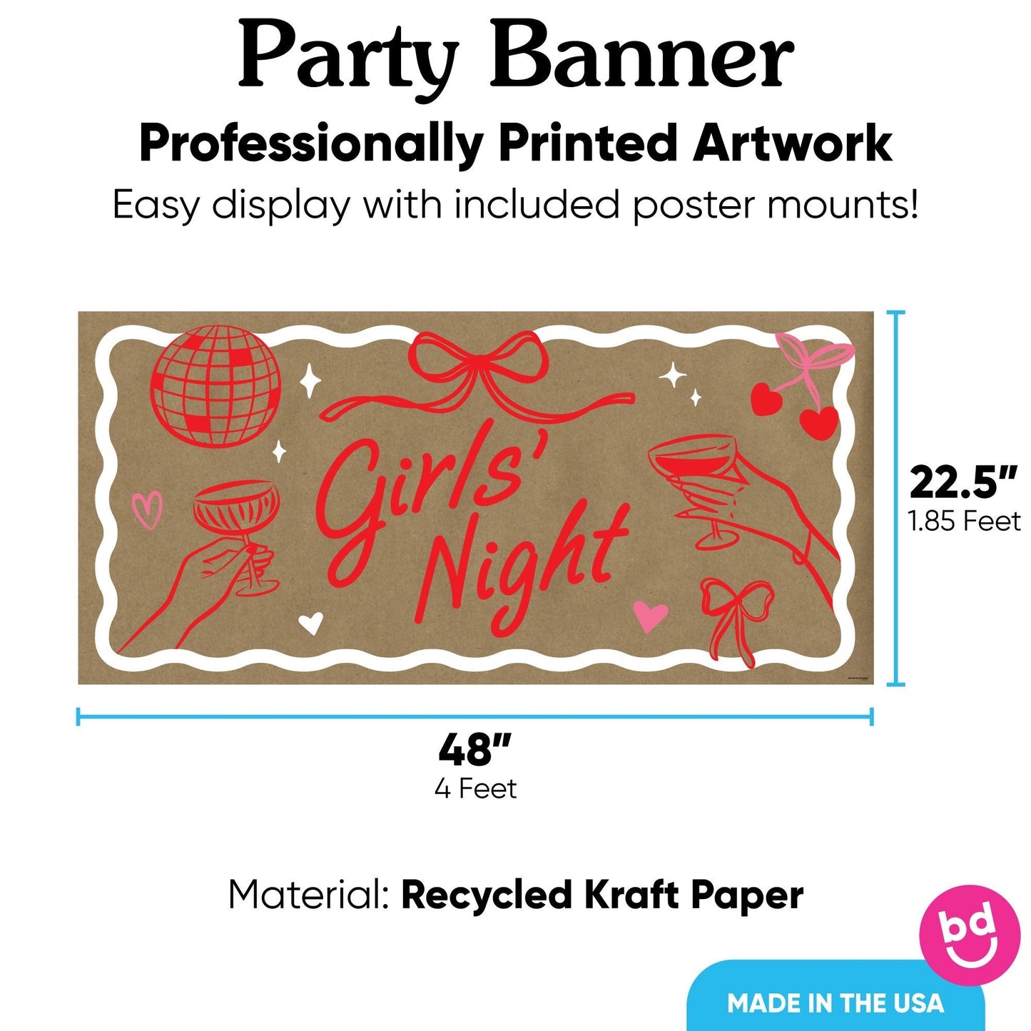Drinks with the Girls Kraft Banner