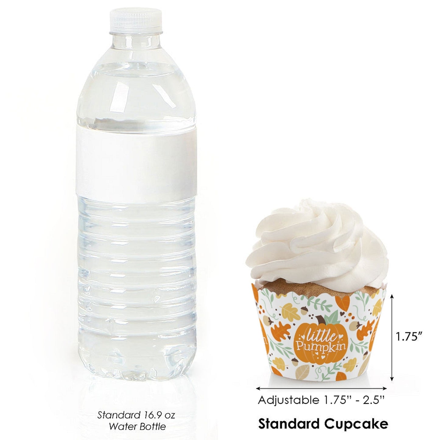Little Pumpkin - Fall Birthday Party or Baby Shower Decorations - Party Cupcake Wrappers - Set of 12