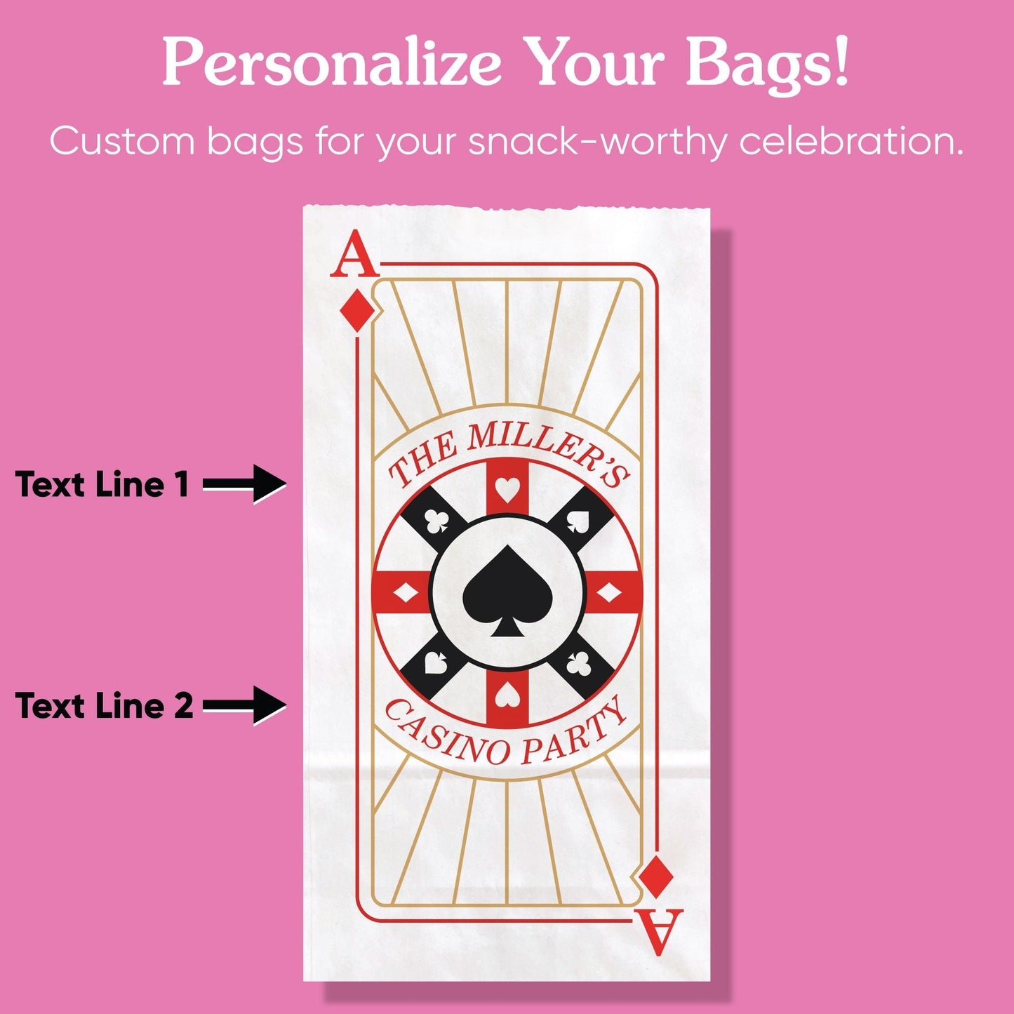 Custom Text Popcorn Bag - Las Vegas - 25 Ct