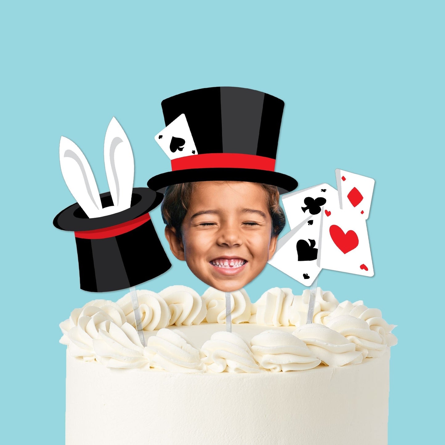 Custom Photo Magic Show Cake Topper - 3 Pc