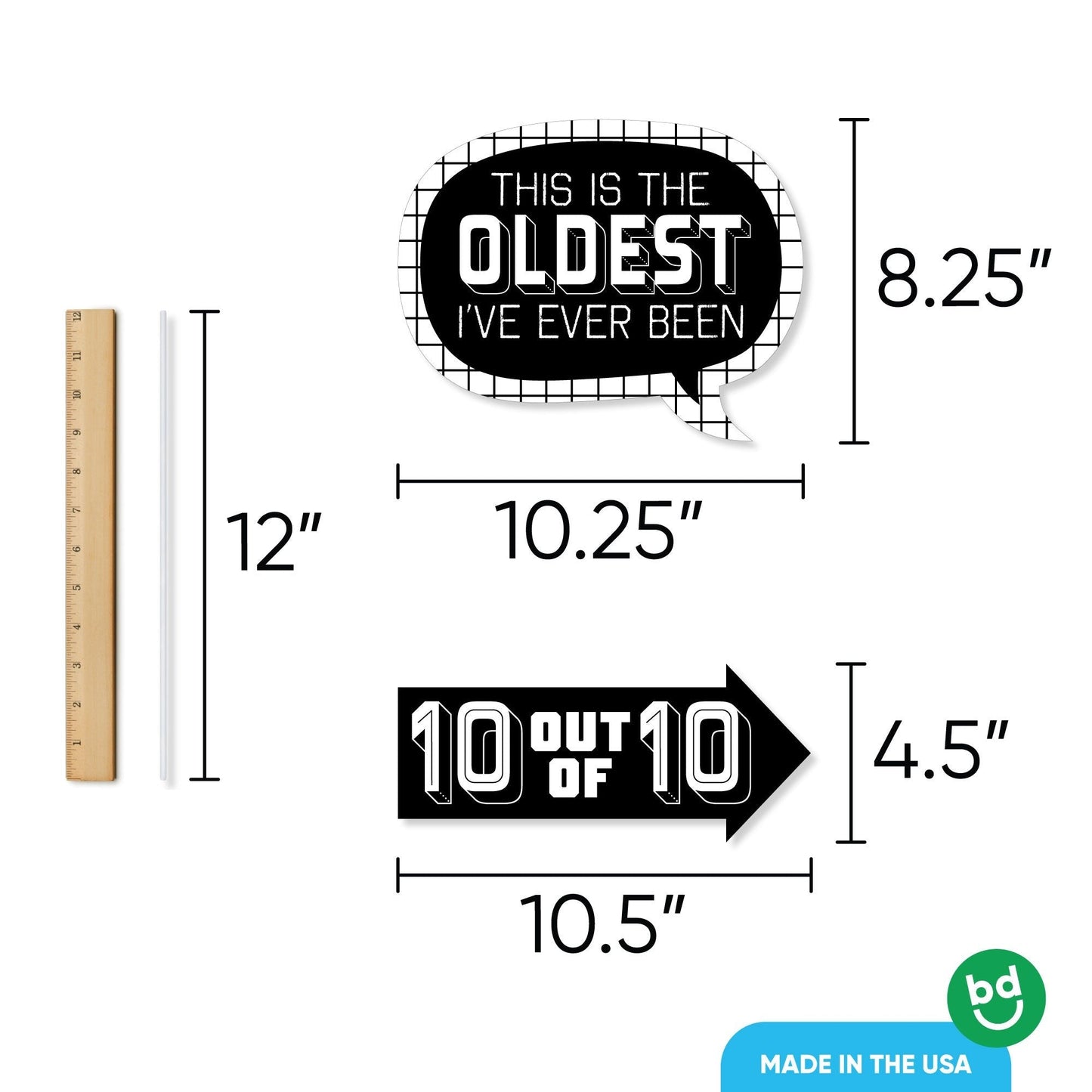 10th Birthday Bruh Funny Photo Props - 10 Ct