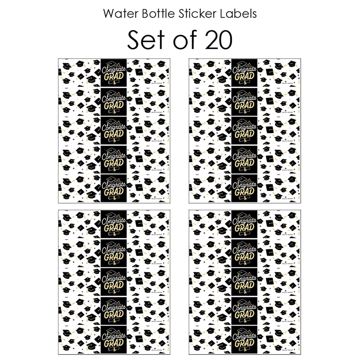 Goodbye High School, Hello College - Graduation Party Water Bottle Sticker Labels - Set of 20