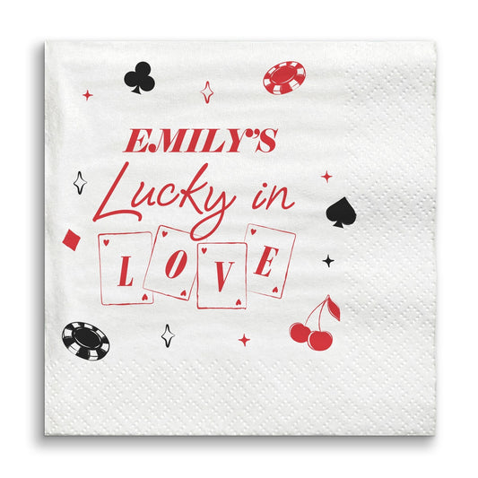 Custom Text - Lucky In Love Napkins