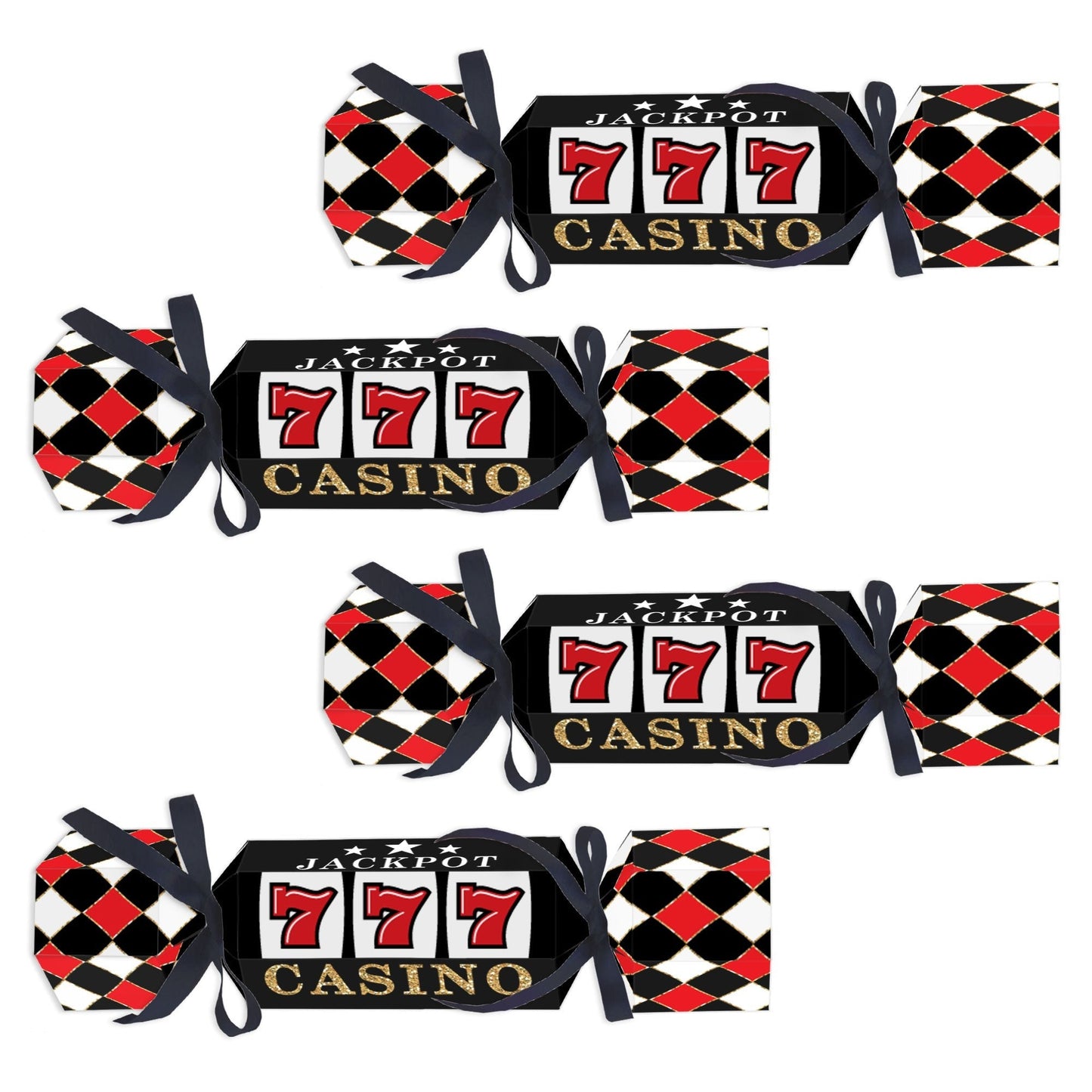 Las Vegas - No Snap Casino Party Table Favors - DIY Cracker Boxes - Set of 12