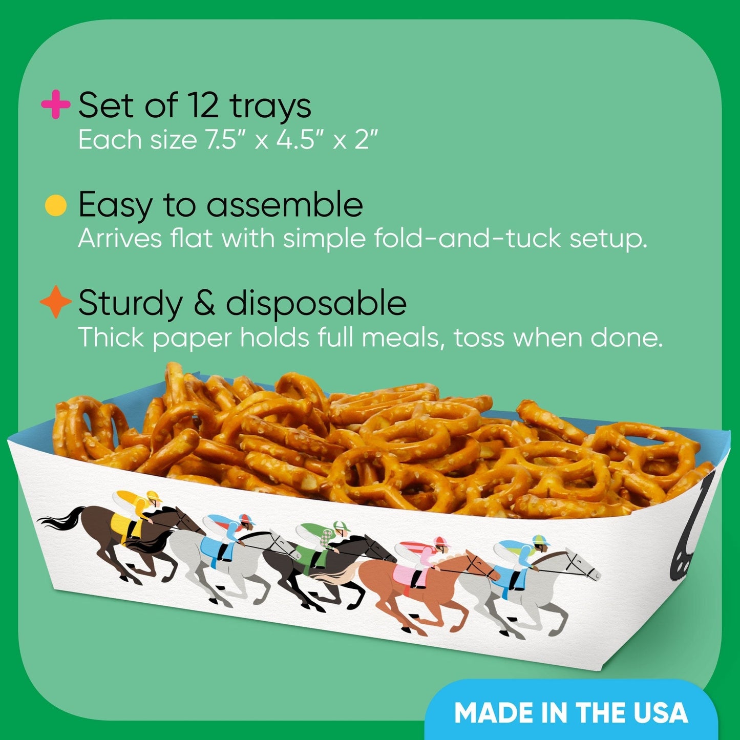Derby Horse Race Paper Food Trays