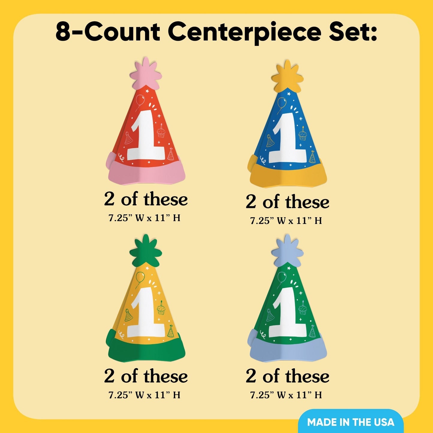 One is Fun 3D Centerpieces - 8 Ct
