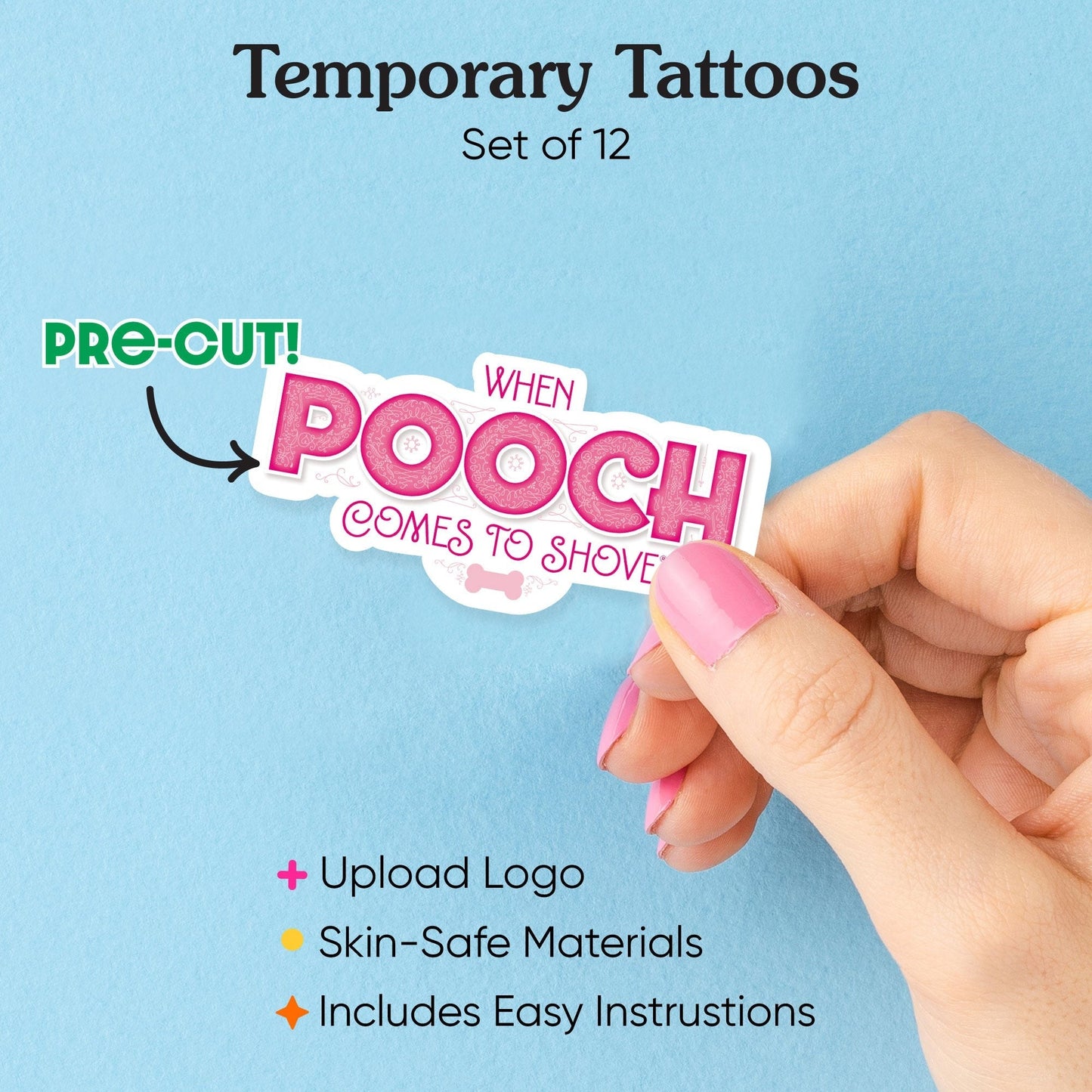Custom Logo Temporary Tattoos - 12 Ct