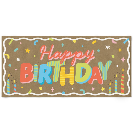 Party Time Birthday Kraft Banner