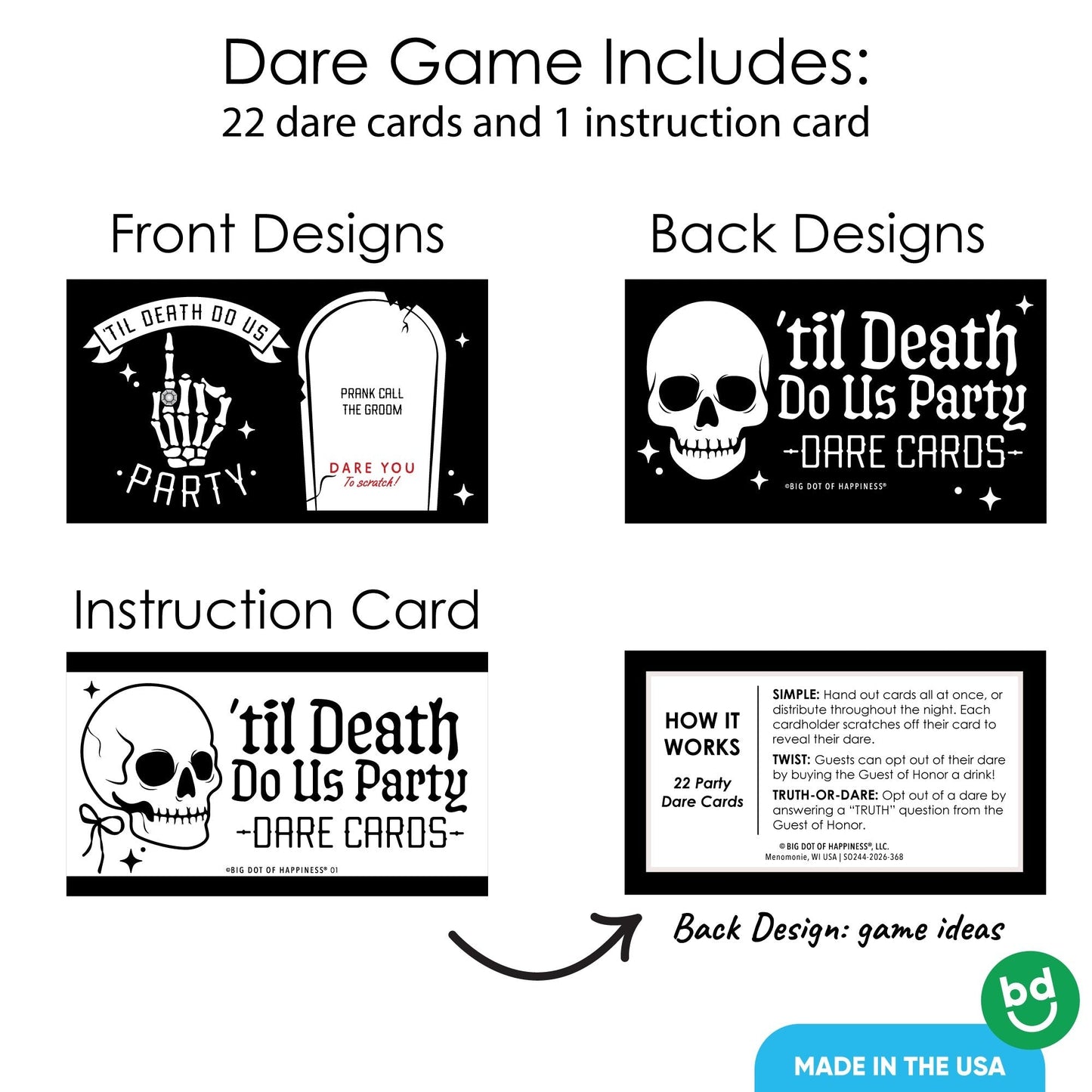 Til Death Do Us Party Dare Scratch Off Card Game - 22 Ct