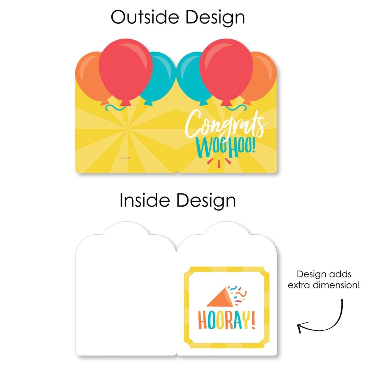 Congrats - Congratulations Giant Greeting Card - Big Shaped Jumborific Card - 16.5 x 22 inches