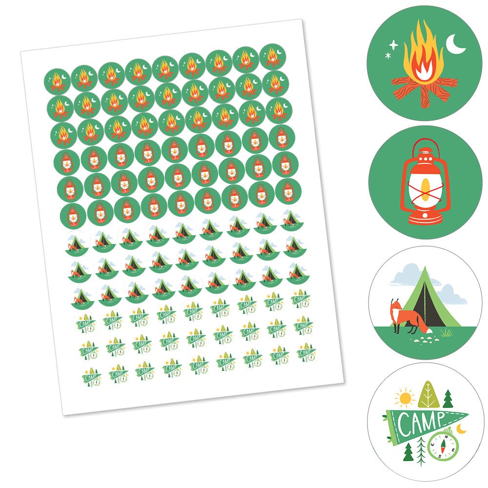 Camping Candy Stickers - 1 Sheet of 108