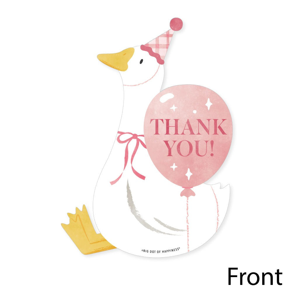 One Silly Goose Pink Thank You Cards - 12 Ct
