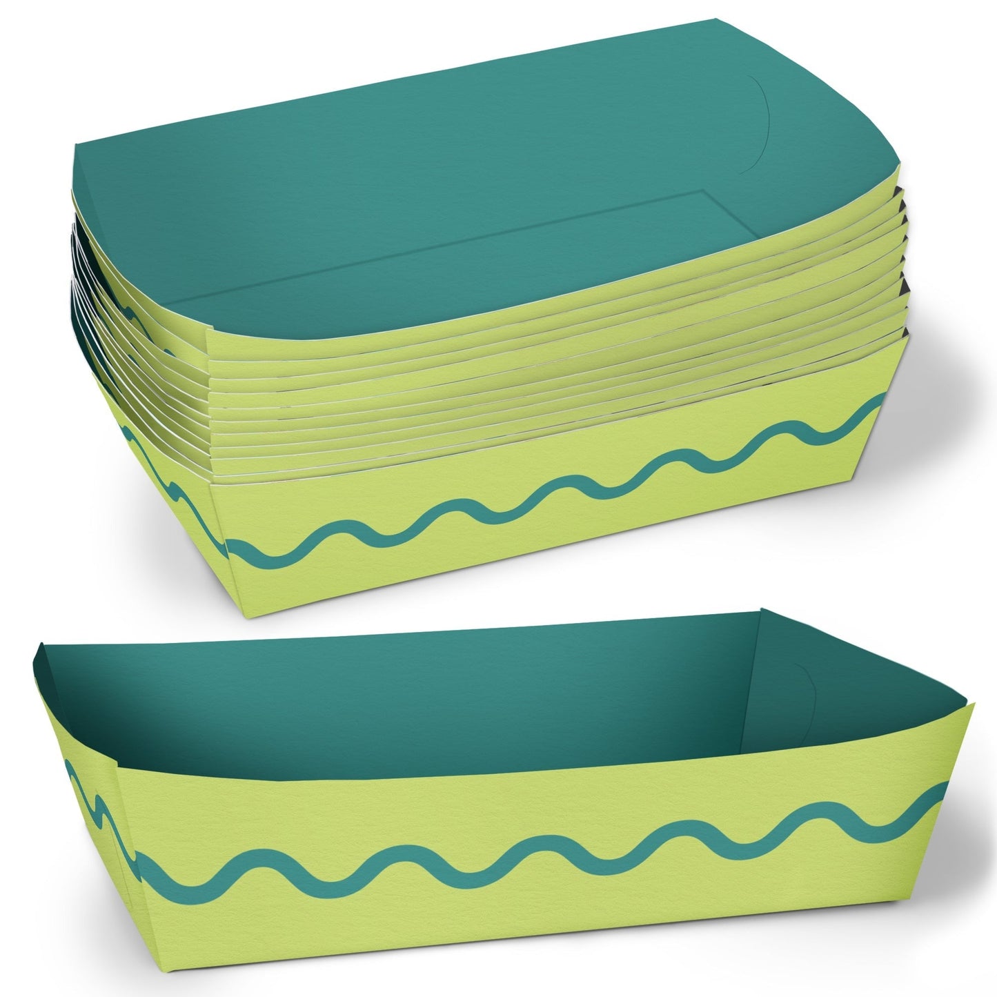 Wavy Party Paper Food Trays - 12 Ct
