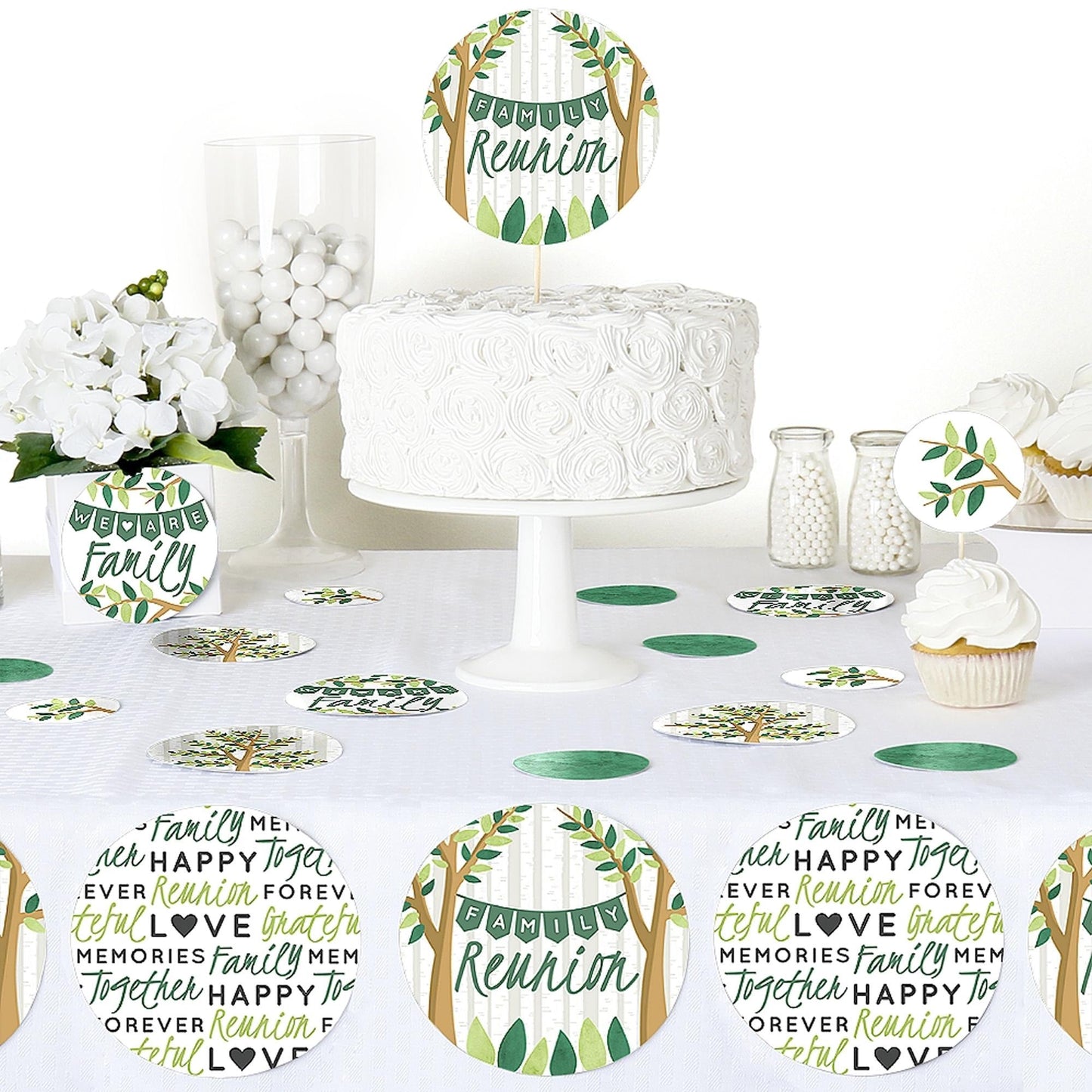 Family Tree Reunion - Family Gathering Party Giant Circle Confetti - Family Gathering Party Decorations - Large Confetti 27 Count