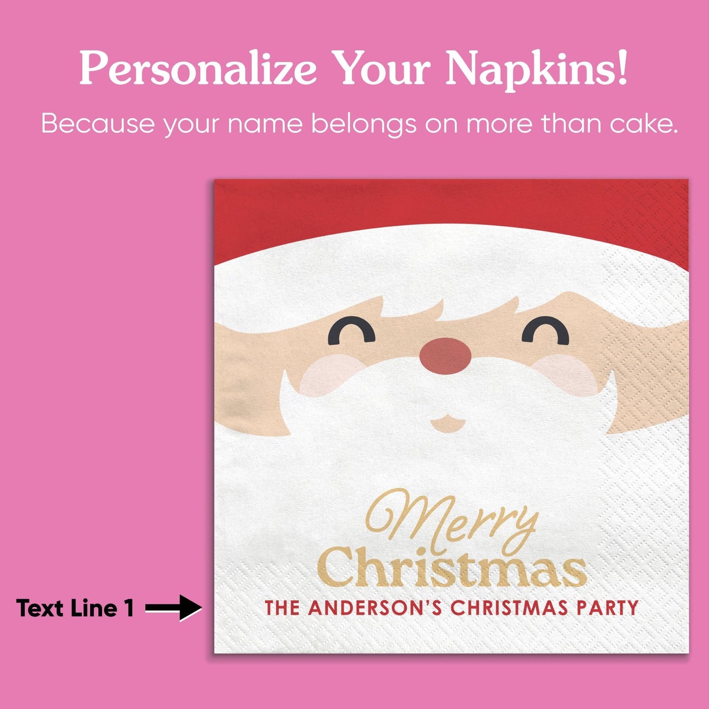 Custom Text Napkins - Jolly Santa