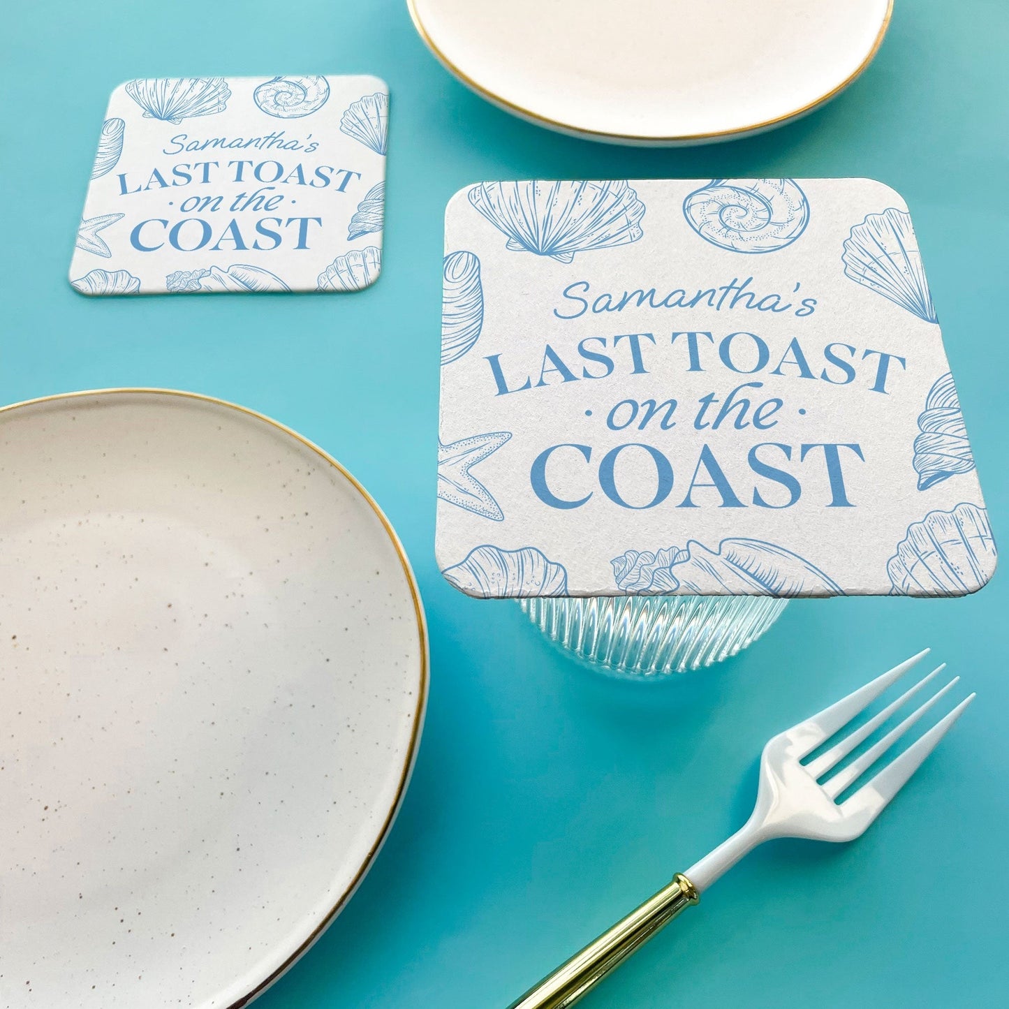 Custom Text Coasters - Last Toast On The Coast